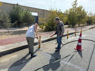Xəzər rayonunda abadlıq-quruculuq və təmizlik işləri davam etdirilir
