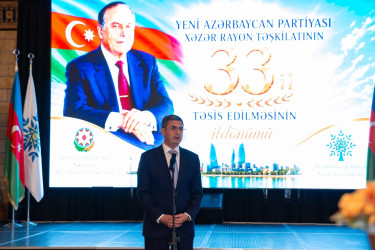 Yeni Azərbaycan Partiyası Xəzər rayon təşkilatının təsis edilməsinin 33-cü ildönümü münasibətilə tədbir keçirilib