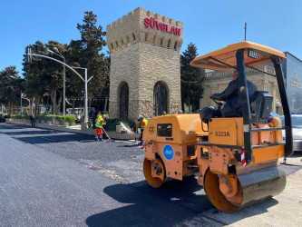 Xəzər rayonu ərazisində avtomobil yollarının  cari təmir-bərpa işləri icra olunur