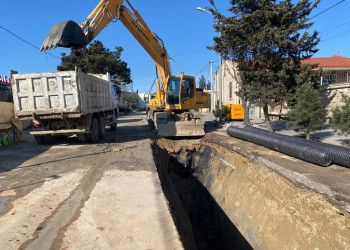 Mərdəkan qəsəbəsində kanalizasiya xəttində təmir-bərpa işləri həyata keçirilmişdir