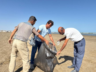 Şüvəlan çimərliyində təmizlik aksiyası keçirilib