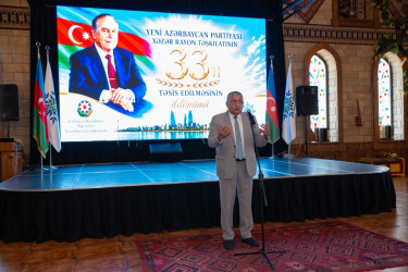 Yeni Azərbaycan Partiyası Xəzər rayon təşkilatının təsis edilməsinin 33-cü ildönümü münasibətilə tədbir keçirilib