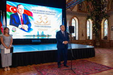 Yeni Azərbaycan Partiyası Xəzər rayon təşkilatının təsis edilməsinin 33-cü ildönümü münasibətilə tədbir keçirilib