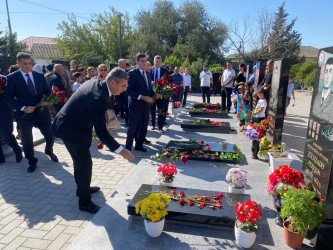 Xəzər rayonunda “27 sentyabr - Anım günü” ilə əlaqədar Şəhidlərin məzarları ziyarət olunub