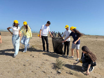 Şüvəlan çimərliyində təmizlik aksiyası keçirilib