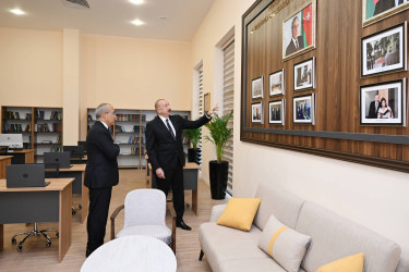 Azərbaycan Respublikasının Prezidenti İlham Əliyev Azərbaycan Yazıçılar Birliyinin Səməd Vurğun adına Yaradıcılıq Evinin açılışında iştirak edib