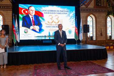 Yeni Azərbaycan Partiyası Xəzər rayon təşkilatının təsis edilməsinin 33-cü ildönümü münasibətilə tədbir keçirilib