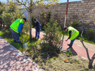 Xəzər rayonunda növbəti genişmiqyaslı təmizlik və abadlıq işləri həyata keçirilib