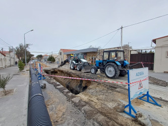 Mərdəkan qəsəbəsində kanalizasiya xəttində təmir-bərpa işləri həyata keçirilmişdir