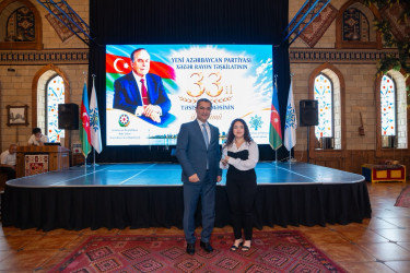 Yeni Azərbaycan Partiyası Xəzər rayon təşkilatının təsis edilməsinin 33-cü ildönümü münasibətilə tədbir keçirilib