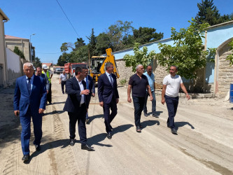 Xəzər Rayon İcra Hakimiyyətinin başçısı Mərdəkan və Şüvəlan qəsəbələrində abadlıq-quruculuq işləri ilə tanış olub
