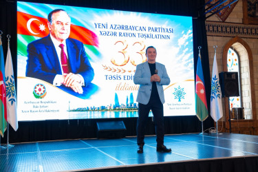Yeni Azərbaycan Partiyası Xəzər rayon təşkilatının təsis edilməsinin 33-cü ildönümü münasibətilə tədbir keçirilib