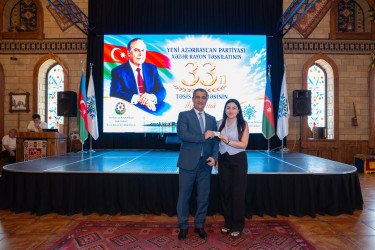 Yeni Azərbaycan Partiyası Xəzər rayon təşkilatının təsis edilməsinin 33-cü ildönümü münasibətilə tədbir keçirilib