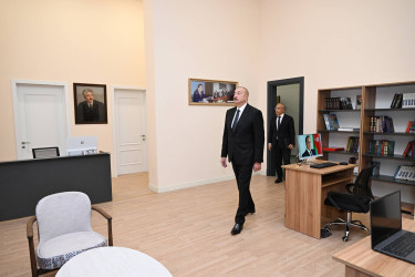 Azərbaycan Respublikasının Prezidenti İlham Əliyev Azərbaycan Yazıçılar Birliyinin Səməd Vurğun adına Yaradıcılıq Evinin açılışında iştirak edib