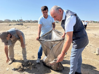 Şüvəlan çimərliyində təmizlik aksiyası keçirilib