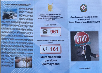 Xəzər rayonunda Korrupsiyaya qarşı mübarizənin gücləndirilməsi istiqamətində maarifləndirici tədbir keçirilib