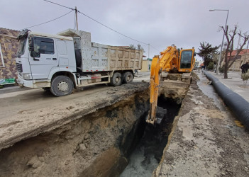 Mərdəkan qəsəbəsində kanalizasiya xəttində təmir-bərpa işləri həyata keçirilmişdir